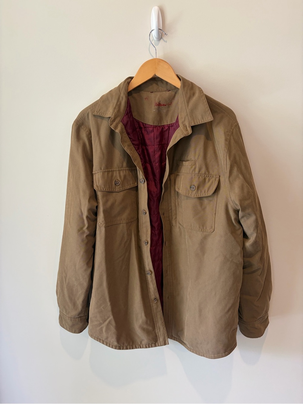 Vintage RailRiders Men's Work Jacket with Quilted Burgundy Lining Size M